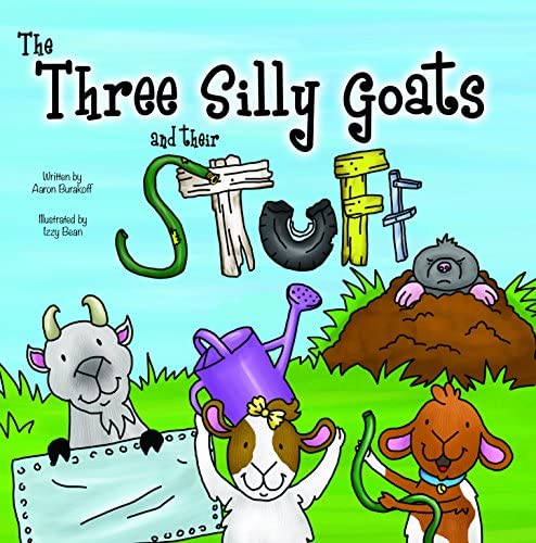 Three silly goats and their stuff, book image